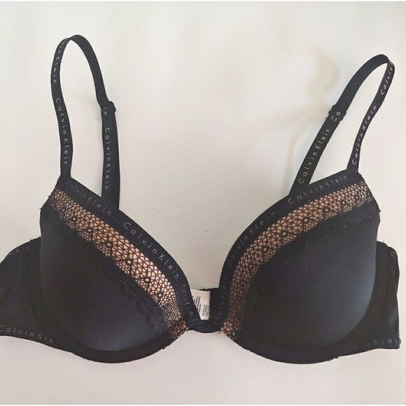 Calvin Klein Lightly Lined Black and Tan Underwire Bra Size 34B - Picture 1 of 8